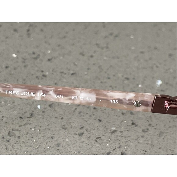 TRES JOLIE 154 501 PINK IVORY MARBLE FRAMES ONLY EYEGLASSES full rim 53-16-135 - Picture 10 of 14